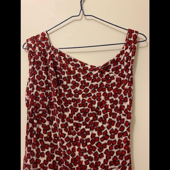 Retro print asymmetrical print dress - Picture 5 of 5